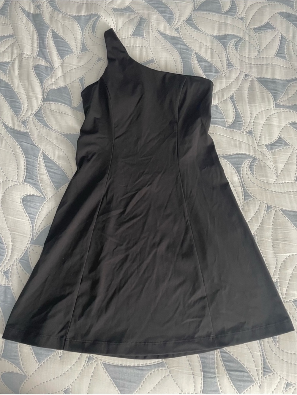 Outdoor Voices One-Shoulder Black A-Line Athletic Mini Dress - Picture 2 of 5